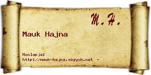 Mauk Hajna névjegykártya